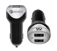 Cargador de Coche 2.4A 2x Cable USB Q.C3.0 1.5m Maclean Energy MCE157