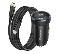 Cargador de coche 2 USB-C 20W PD para smartphones/tabletas con cable USB-C