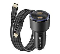 Cargador de coche 2x USB-C Entrega de energía de 20W y 30W con cable USB-C