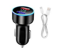 Cargador de Coche 30W con Cable, Cargador Coche Carga, Adaptador de Mechero Mini, Adaptador Coche USB, Carga Dual USB-A para Dispositivos iOS y Android