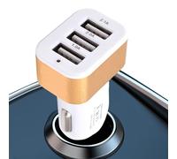 Cargador de coche, adaptador de carga para vehículo, 0,98 x 1,77 x 2,56 pulgadas, carga inteligente con 3 puertos USB, dispositivo de alimentación interior para smartphone, tableta, viaje y gadgets