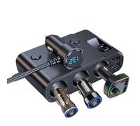 Cargador de coche, adaptador de carga rápida, 4,41 x 2,95 x 1,3 pulgadas, cargador, enchufe de teléfono portátil, tecnología inteligente de alta velocidad, para viajes por carretera, conducción larga