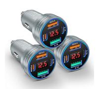 Cargador de coche, adaptador de cargador rápido de coche de 4 puertos de 65 W con PD+QC 3.0, cargador de teléfono de coche de 12 V con USB-A y USB-C, compatible con iPhone 17/16e/15 Pro Max, Samsung