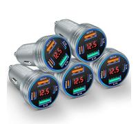 Cargador de coche, adaptador de cargador rápido de coche de 4 puertos de 65 W con PD+QC 3.0, cargador de teléfono de coche de 12 V con USB-A y USB-C, compatible con iPhone 17/16e/15 Pro Max, Samsung