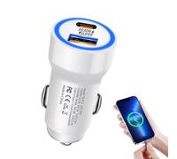 Cargador de coche Adaptador rápido - 2.21 x 1.02 pulgadas Pd 30 Puerto USB 30 Enchufe de carga automática para teléfono móvil | Potente rendimiento total de 60, solución de carga rápida para