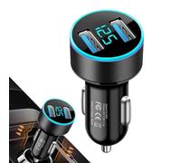 Cargador de coche, adaptador rápido de 2 puertos tipo C | Smart Digital Display Protección contra sobrecalentamiento Cargador para camiones Optimiza la fuente de alimentación estable a través de