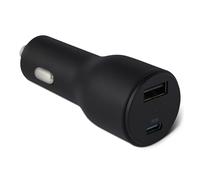 Cargador de coche Amazon Basics de carga rápida, doble puerto, 1 USB-C + 1 USB-A, 48 W, negro