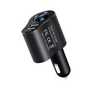 Cargador de coche | Auto -Power -Outlet | Multisocket Light Splitter 12V/24V Carga Rápida Outlet | 80W Multifuncional USB Cargador para Dash Cams, Smartphones, Perfecto para Coches, Camiones