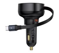 Cargador de Coche Baseus Enjoyment Pro 60W USB-C Retráctil Negro