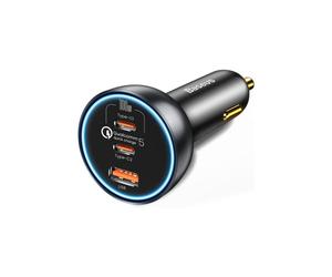 Cargador de coche - BASEUS - TZCCZZM-0G - 2xType-C - Carga rápida - Negro