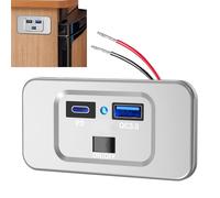 Cargador de Coche Carga Rápida Metal, Adaptador Puerto USB PD QC3, Toma Encendedor Carga Rápida para Moto, Camión, Autocaravana, Móvil, Teléfono, Tableta