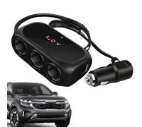 Cargador de coche, cargador USB para coche, 12 V, 24 V, con 3 tomas, adaptador con 2 puertos USB portátil, tomas adicionales 120 W para tableta, teléfono, aspiradora