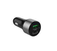 Cargador coche Crong CRG-PWRC-USBC63-BLK 63W doble puerto USB-C y USB-A carga rápida