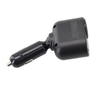 Cargador de coche de 66 W con triple puerto USB, carga rápida PD de 30 W, pantalla LED de voltaje de batería, rotación de 360 grados, estable y seguro para carga de vehículos