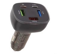 Cargador de coche de carga rápida de 5 puertos, salidas USB y PD de alta eficiencia para uso familiar