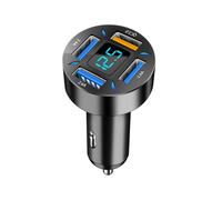 Cargador de coche de carga rápida USB QC, universal, de nailon, color negro