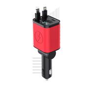 Cargador de coche de silicona con carga súper rápida, pantalla digital, plegable, cuatro en uno, compatible con carga rápida Huawei y A_M