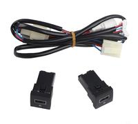Cargador de coche dual USB para Golf 5 6 MK5 MK6 2006-2013 para qc3.0 PD toma de carga rápida negro (doble para QC 3.0)