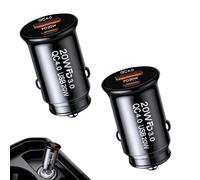 Cargador de Coche, Enchufe Carga para automóvil Dos Puertos PD20W, Cargador de Automóvil Rápido Mechero Coche Tipo C, adaptadores Corriente con Velocidad Carga rápida para teléfo móviles