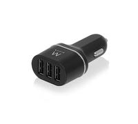 Cargador de coche Ewent EW1202 3 puertos USB 24W Smart IC Negro