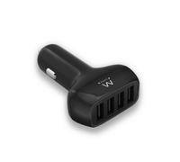 Cargador de Coche Ewent EW1354 4 Puertos USB 9,6 A Negro