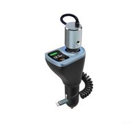 Cargador de coche expandible 3 en 1 de 12 a 24 V, 48 W, potencia total con .0 y tipo C, material de aleación de carga rápida, pantalla digital, monitoreo de voltaje real inteligente (azul)