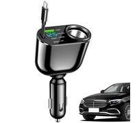 Cargador de Coche - Fuente de alimentación para Coche, tamaño Mini, Transferencia de energía rápida, de Cable extraíble, Carcasa Resistente al Calor | para Viajes por Carretera, Uso Familiar