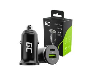 Cargador de coche - GREEN CELL - CADM-GC-38AC - 2 puertos USB - 38W - Aluminio negro