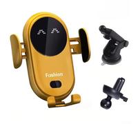 Cargador de coche inalámbrico con sujeción automática y soporte para teléfono para rejillas de ventilación, carga rápida de 10 W con sensor infrarrojo y rotación de 360 °, para teléfonos de 4.0 a 6.7