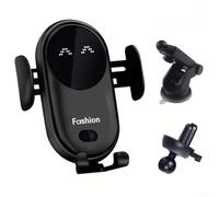 Cargador de coche inalámbrico con sujeción automática y soporte para teléfono para rejillas de ventilación, carga rápida de 10 W con sensor infrarrojo y rotación de 360 °, para teléfonos de 4.0 a 6.7
