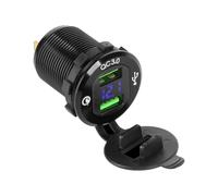 Cargador De Coche Montable 12-24V 2xUSB QC3.0 Con Indicador De Voltaje