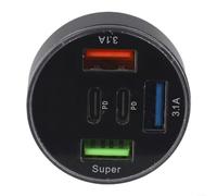 Cargador de coche multifuncional de 5 puertos USB diseñado para satisfacer todas tus necesidades de carga en la carretera