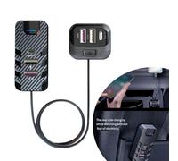 Cargador de coche multiUSB de 66 W con cable de 1 5 m, 6 puertos con PD tipo C para carga rápida