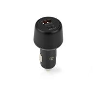 Cargador de coche Nedis 48 W 2x 3,0 A - Número de salidas: 2, Tipo de puerto: USB-A / USB-C™, Selección automática de voltaje