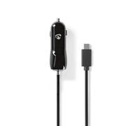 Cargador de coche Nedis CCHAC300ABK USB-C 15W cable 1 m negro