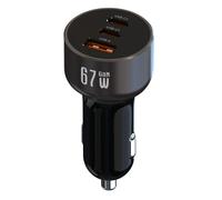 Cargador De Coche Nextbatt De 65 W Con 2 Puertos Usb-c Y 1 Puerto Usb-a - Negro/gris