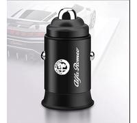 Cargador de Coche para Alfa Romeo 147 155 156 159 Mito Giulia GT Giulietta Stelvio Brera 166 Dual USB Teléfono Cargador rápido 3.1A Adaptador Inversor de Encendedor de Cigarrillos,Black
