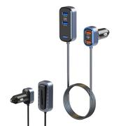 Cargador de Coche para teléfono | Adaptador Universal Seguro con Cable - Bloqueo Cargador USB de Puertos múltiples, para Tablet, PC, vehículos, casa, Oficina, Viajes