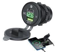 Cargador de coche para teléfono móvil, cargador rápido para coche, cargador de coche inteligente, doble puerto PD QC compacto, adaptador de corriente multifuncional para vehículos de vehículos