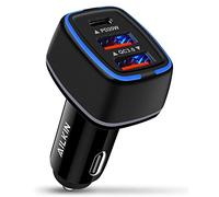 Cargador de coche PD USB C de 56 W, tipo C, bloque de carga de energía súper rápida de 3 puertos USB A y USBC, adaptador de encendedor para iPhone, iPad, Samsung Galaxy, LG, Google Pixel, Moto, puerto