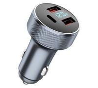 Cargador de coche PD36W, adaptador de doble puerto USB y carga rápida 3.0 de aleación de aluminio de alta potencia para Samsung, Huawei, Xiaomi,