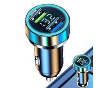 Cargador de coche portátil - Cargador de coche superrápido | 240 W Super Fast USB cargador de coche con pantalla digital, adaptador de viaje de carga rápida multipuerto para viajes familiares