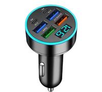 Cargador de coche rápido - Adaptador USB de 66 W, toma de cigarros multipuerto 4PD + 4USB, bloque de carga rápida PD3.0, voltímetro de pantalla digital, convertidor compacto 12V-24V | Alimentación