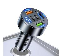 Cargador de coche rápido, cargador de teléfono para coche | Cargador USB | Adaptador USB tipo C superrápido con múltiples puertos - Cargador de coche USB de 100 W súper rápido USB tipo C
