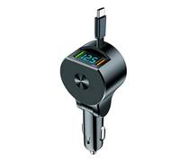 Cargador de coche retráctil, 3 puertos Telescopic Adapter, 18W Fast Charging Plug for Phones, ABS Alloy Vehicle Accessory, Mobile Power Hub with Compact Design, Travel Driving Use for Outdoors