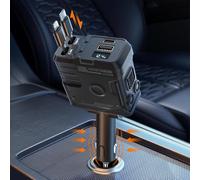 Cargador de Coche Retráctil, Cargador Mechero de Coche Carga Rapida, 4 en 1 Adaptador Mechero, Gadgets Accesorios Coche Interior Compatible con iPhone Samsung Galaxy Huawei para 12V 24V Car Camper