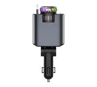 Cargador de coche retráctil de 66 W, adaptador de CA rápido multifunción con proyectores de noche y difusor de scen, ideal para accesorios automáticos para teléfonos, Driving and Travel 6,18 pulgadas