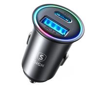 Cargador De Coche Sign Mini Metal De 60 W, Con Usb-c Y Usb-a