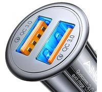 Cargador de coche súper rápido, adaptador USB de 45 W, encendedor de cigarrillos de metal, cargador USB Android USB de carga rápida para iPhone 17 Pro Max 16e 16 15 14 13 12 11pro Samsung S25 S24 S23