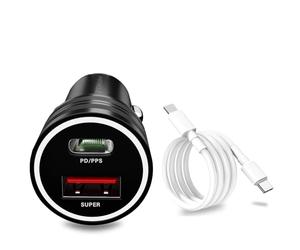 Cargador de coche súper rápido de 25 W para Samsung S25 S24 Z Fold Flip 7 FE Ultra A56 A36 PD/PPS 40 W 2 puertos USB C cargador de teléfono de coche para Tab S10 S9 A9 enchufe de encendedor de